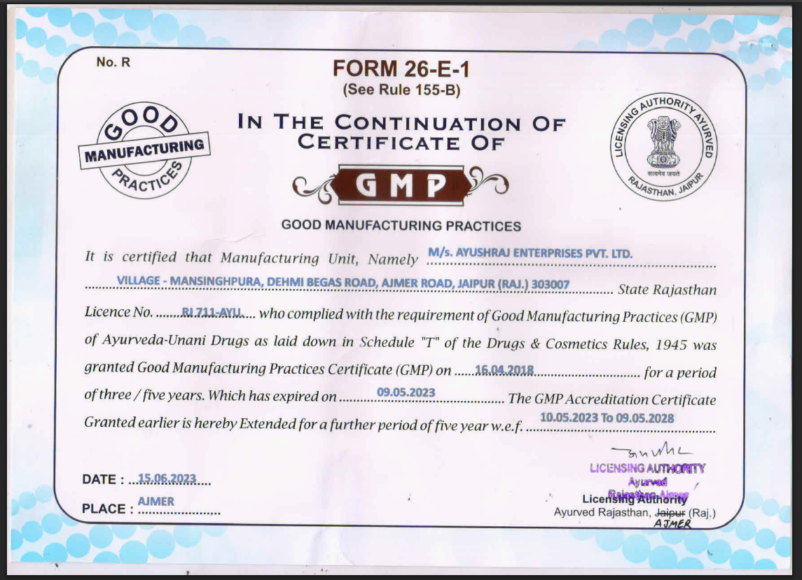GMP Certificate Preview