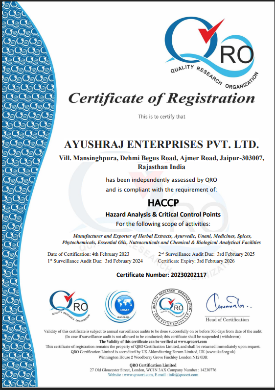 HACCP Certificate Preview